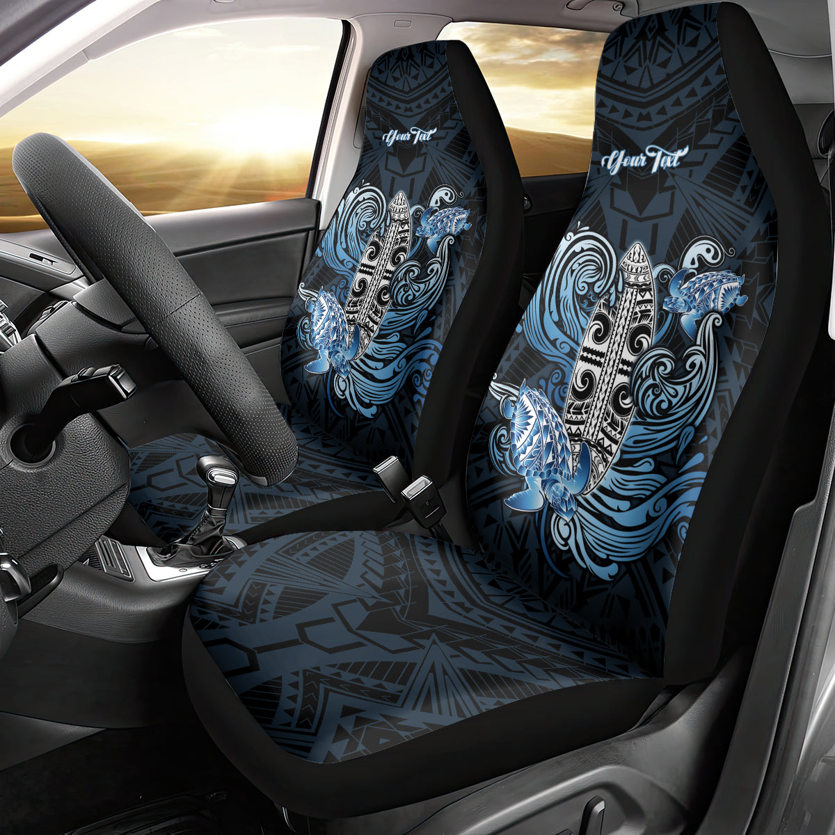 Personalised Polynesia Go Surfing Car Seat Cover The Pacific Wave Of Water LT05 - Polynesian Pride