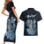 Personalised Polynesia Go Surfing Couples Matching Short Sleeve Bodycon Dress and Hawaiian Shirt The Pacific Wave Of Water LT05 - Polynesian Pride