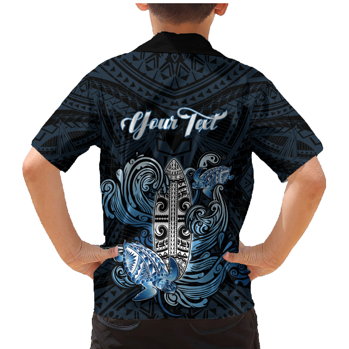 Personalised Polynesia Go Surfing Family Matching Mermaid Dress and Hawaiian Shirt The Pacific Wave Of Water LT05 - Polynesian Pride