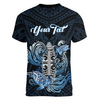 Personalised Polynesia Go Surfing Women V Neck T Shirt The Pacific Wave Of Water LT05 - Polynesian Pride