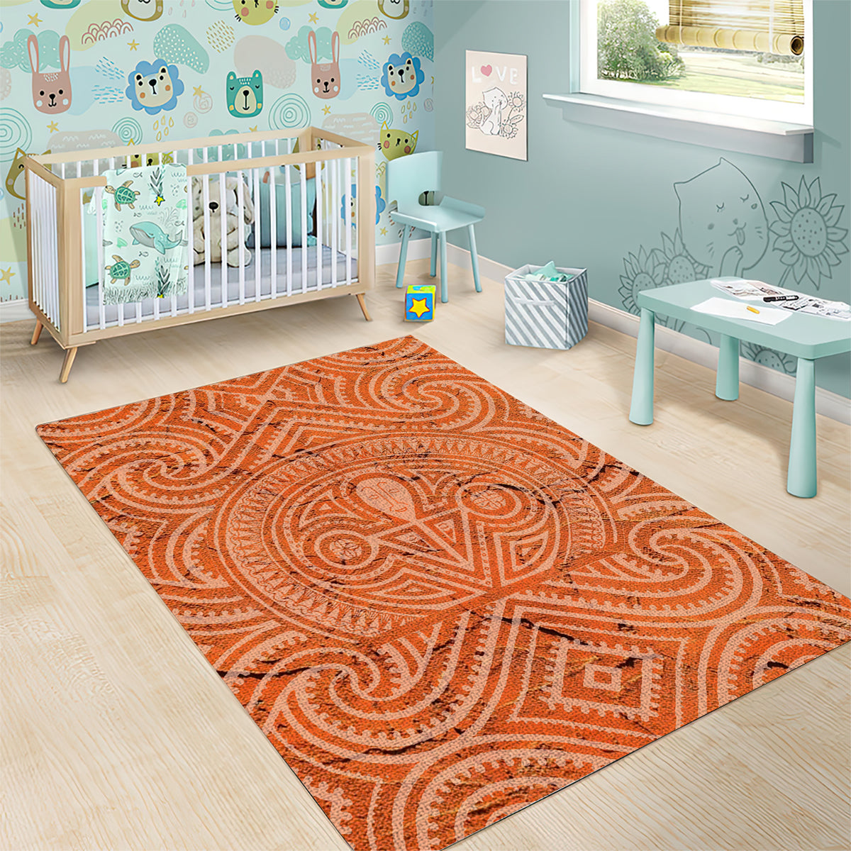 Lapita Culture Area Rug Iconic Double Face Pattern LT05 - Polynesian Pride