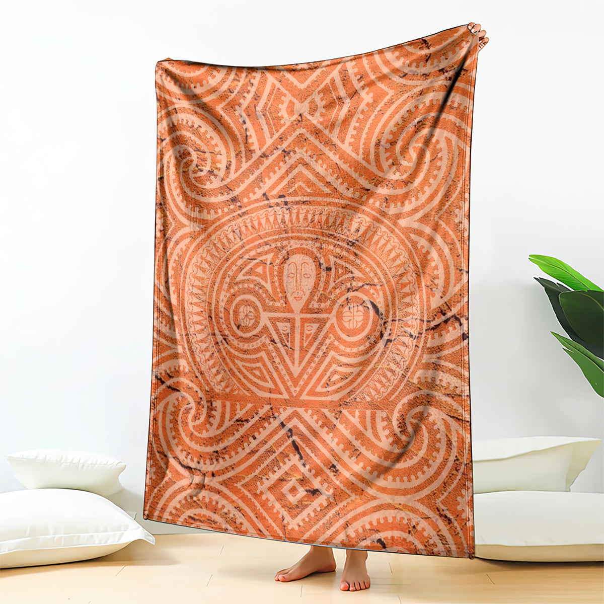 Lapita Culture Blanket Iconic Double Face Pattern LT05 Brown - Polynesian Pride