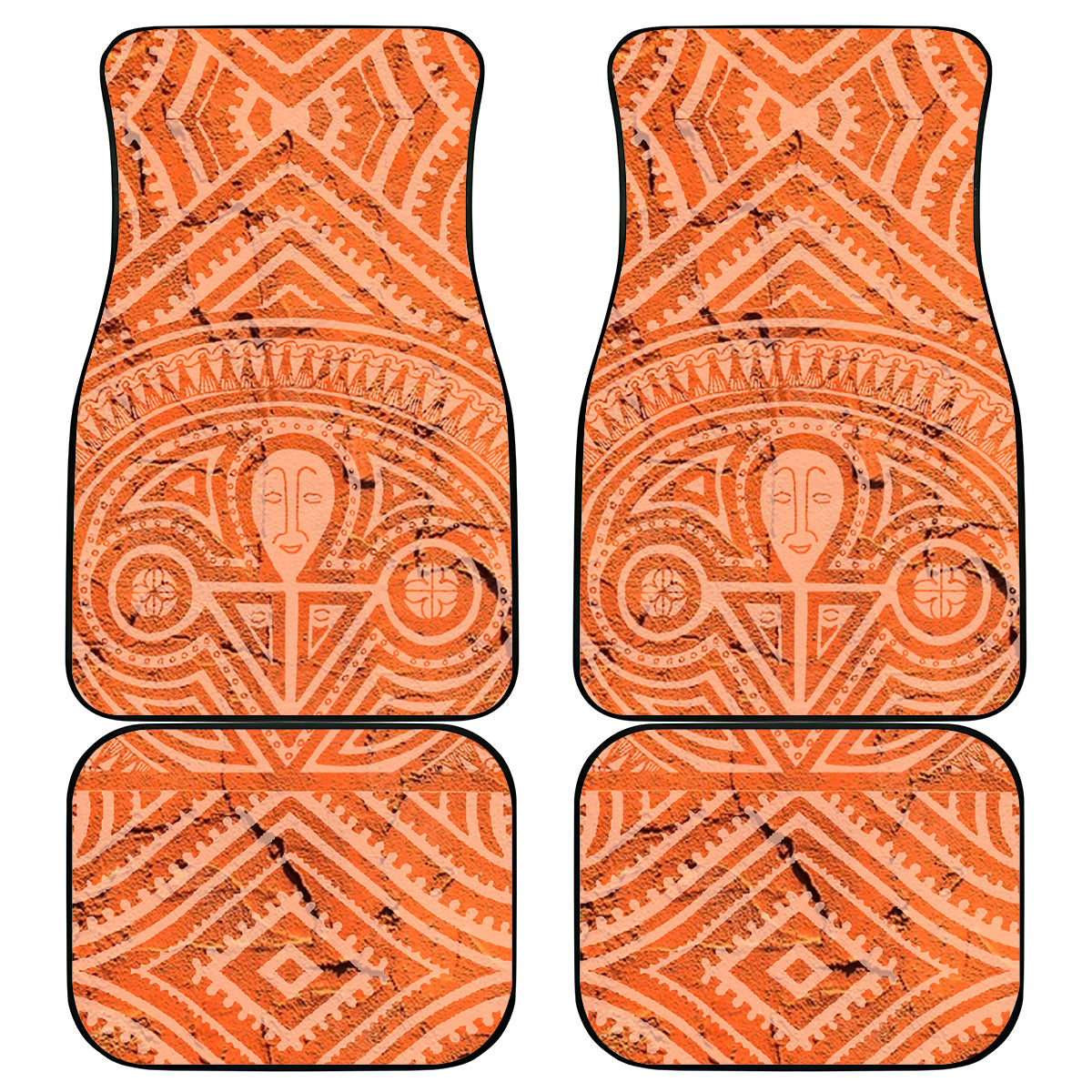 Lapita Culture Car Mats Iconic Double Face Pattern LT05 Brown - Polynesian Pride