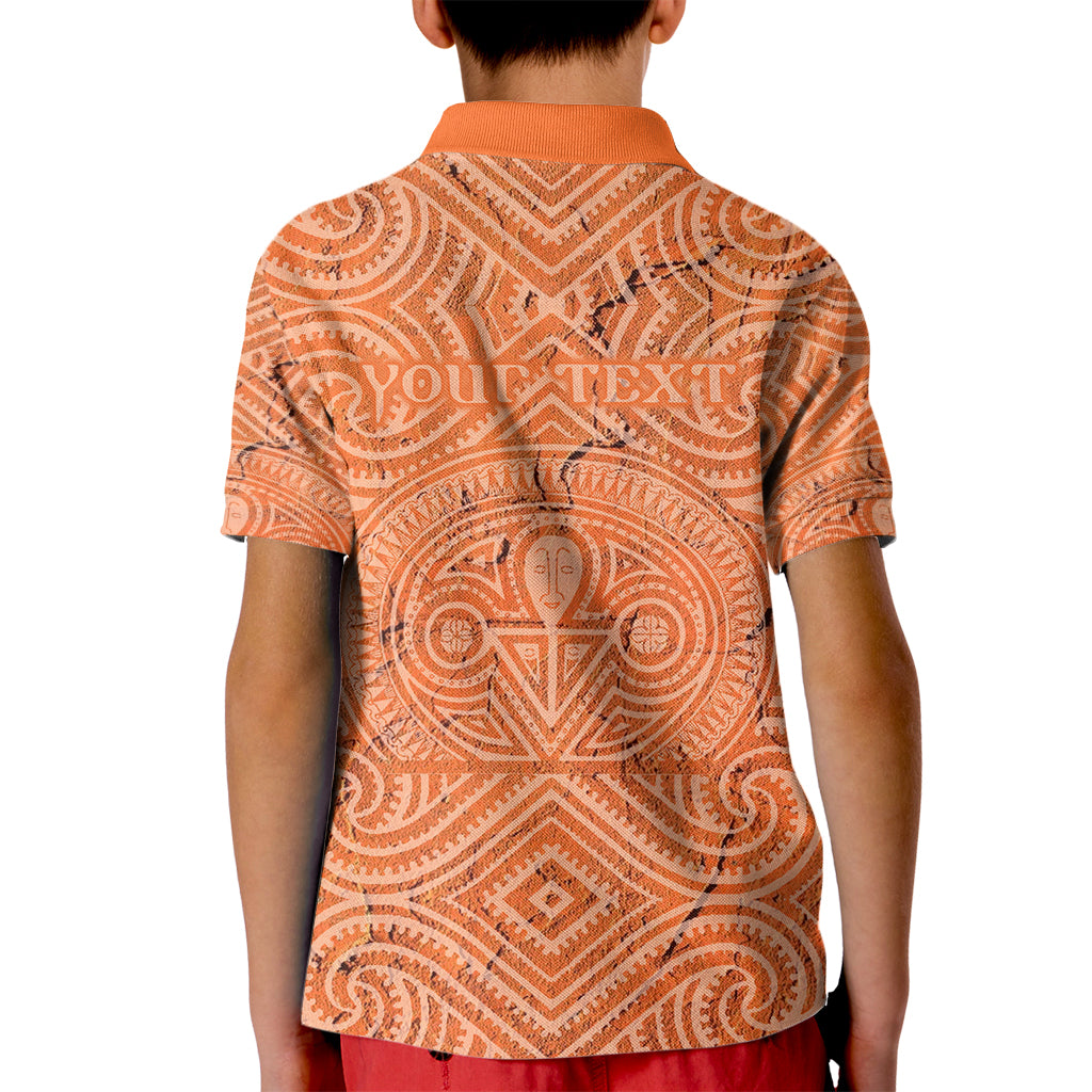 Personalised Lapita Culture Kid Polo Shirt Iconic Double Face Pattern LT05 - Polynesian Pride