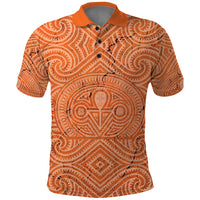 Personalised Lapita Culture Polo Shirt Iconic Double Face Pattern LT05 Brown - Polynesian Pride