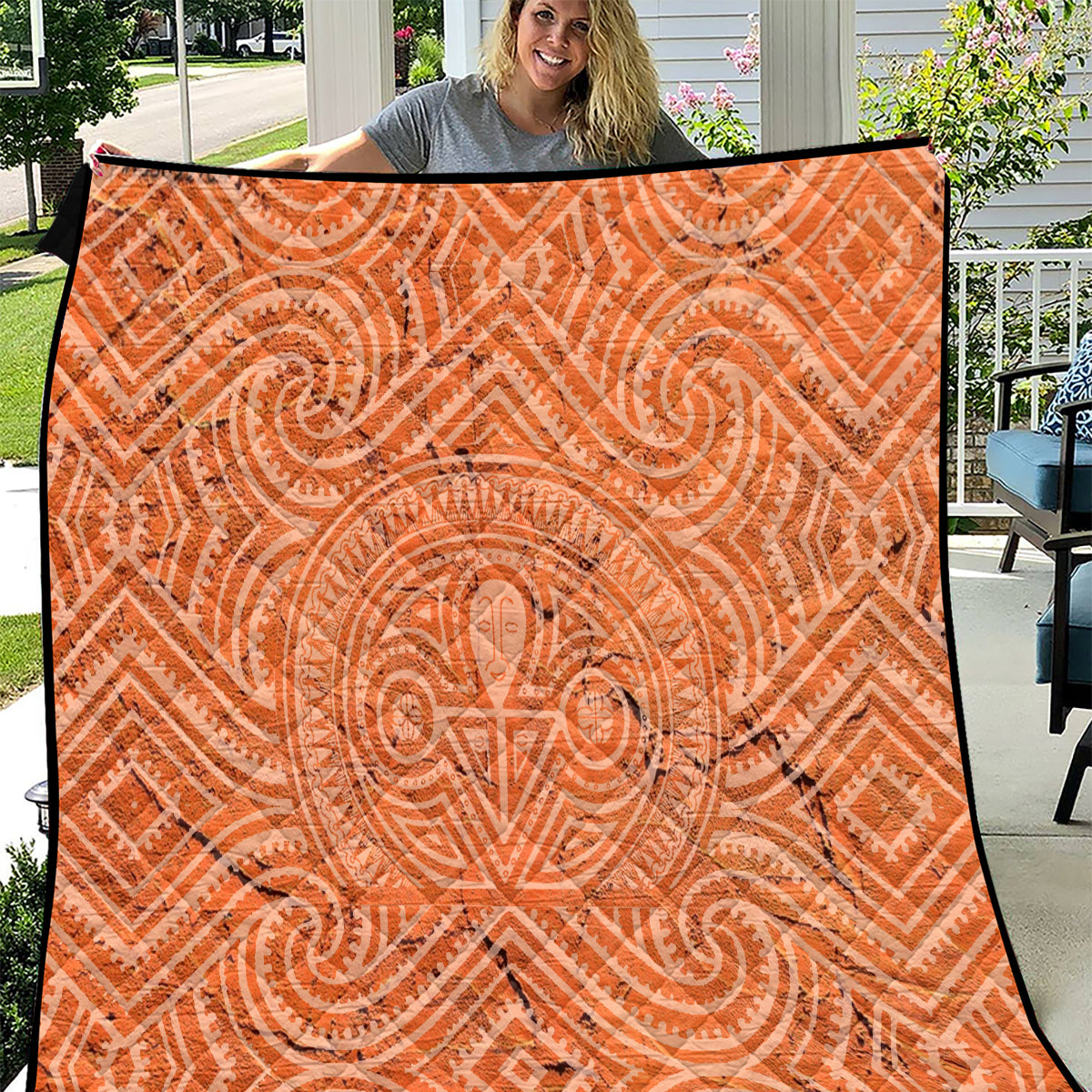 Lapita Culture Quilt Iconic Double Face Pattern LT05 Brown - Polynesian Pride