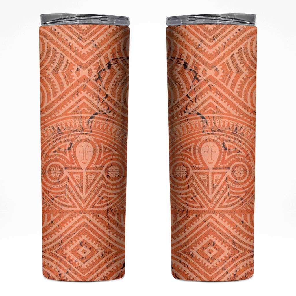 Personalised Lapita Culture Skinny Tumbler Iconic Double Face Pattern