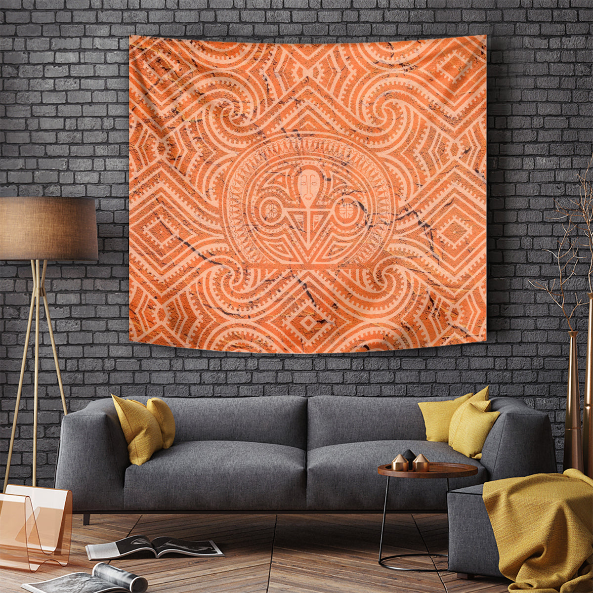 Lapita Culture Tapestry Iconic Double Face Pattern LT05 Brown - Polynesian Pride