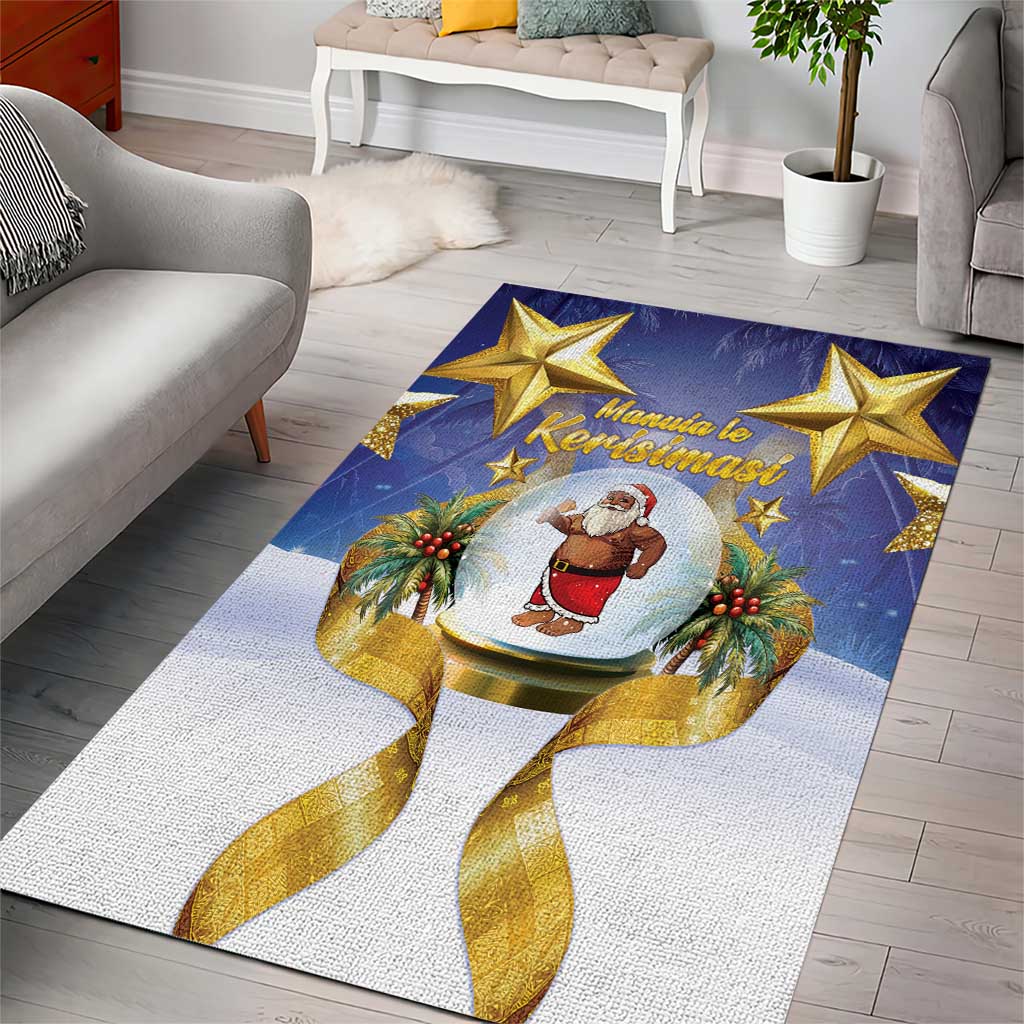 Samoa Christmas Area Rug Snow Globe With Samoan Santa - Polynesian Pride