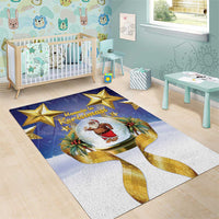 Samoa Christmas Area Rug Snow Globe With Samoan Santa - Polynesian Pride