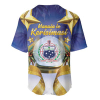 Samoa Christmas Baseball Jersey Snow Globe With Samoan Santa - Polynesian Pride