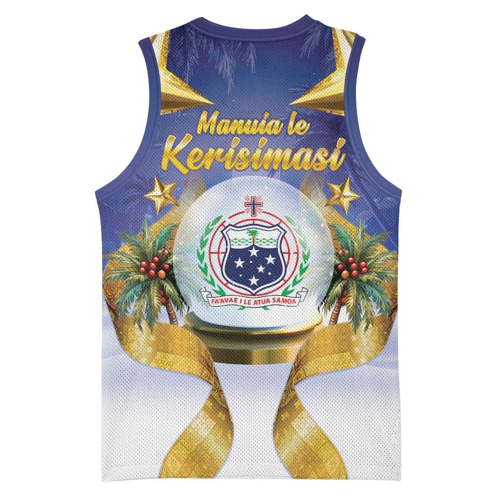 Samoa Christmas Basketball Jersey Snow Globe With Samoan Santa LT05 - Polynesian Pride
