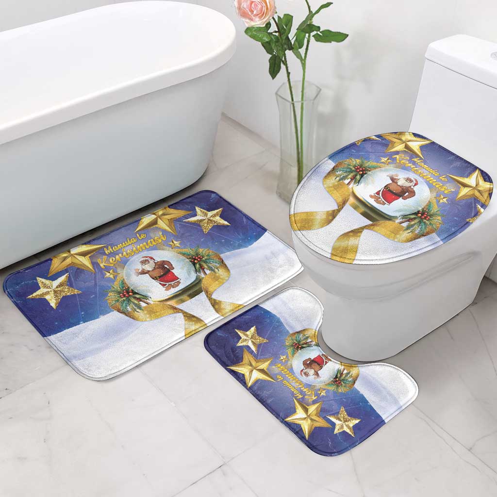 Samoa Christmas Bathroom Set Snow Globe With Samoan Santa - Polynesian Pride