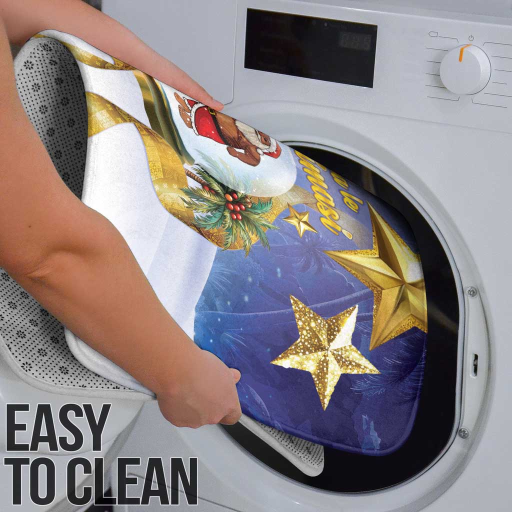 Samoa Christmas Bathroom Set Snow Globe With Samoan Santa - Polynesian Pride