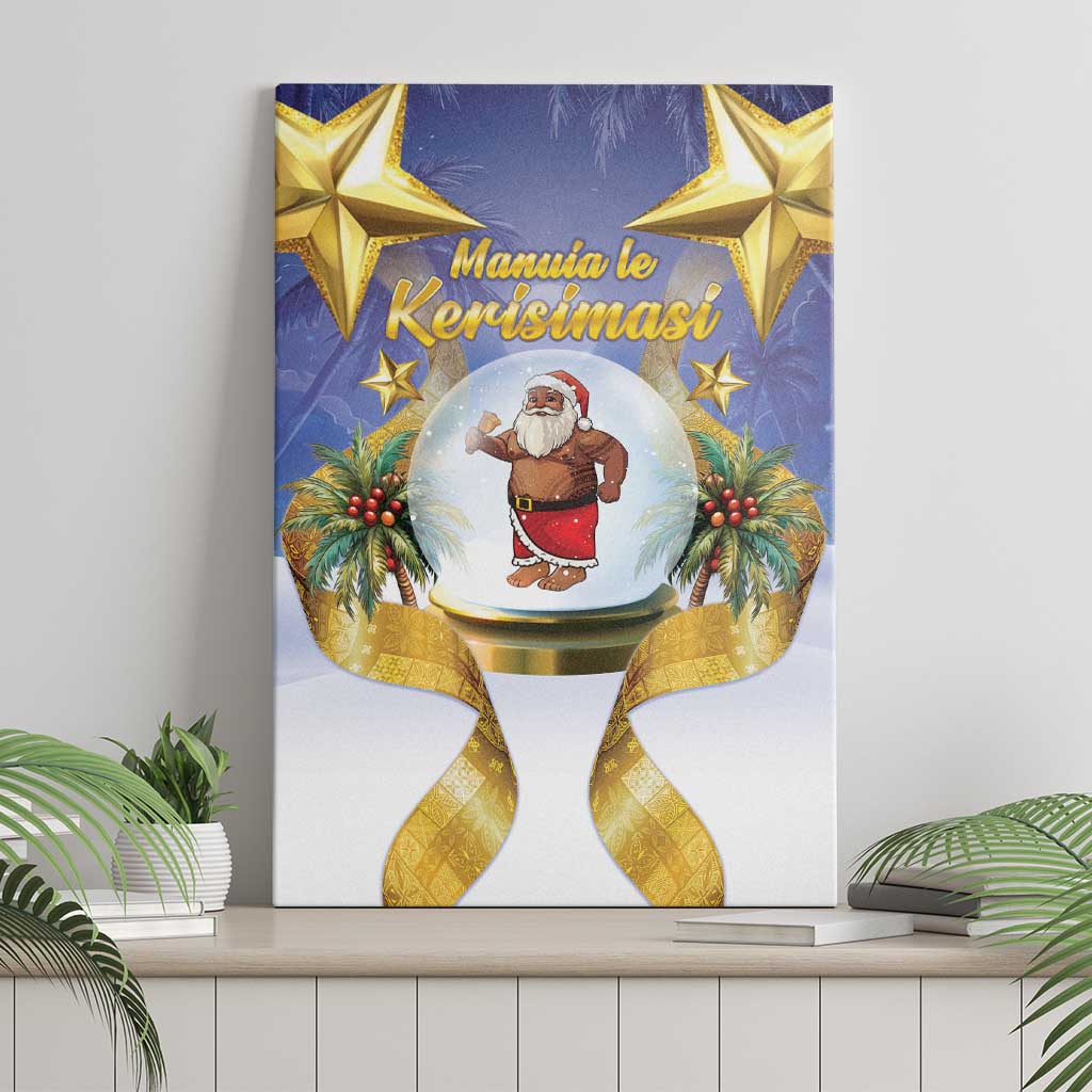 Samoa Christmas Canvas Wall Art Snow Globe With Samoan Santa LT05 - Polynesian Pride