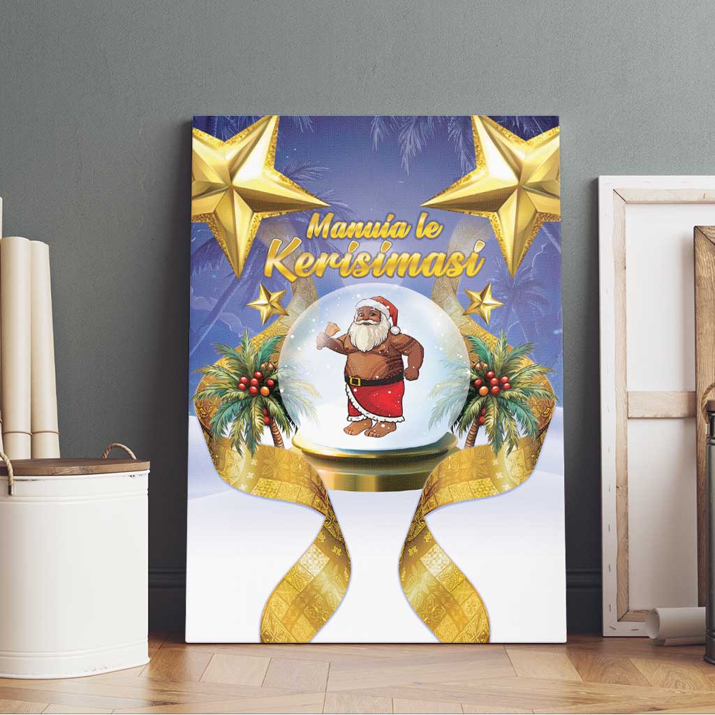 Samoa Christmas Canvas Wall Art Snow Globe With Samoan Santa LT05 - Polynesian Pride