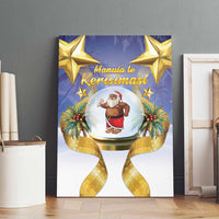 Samoa Christmas Canvas Wall Art Snow Globe With Samoan Santa LT05 - Polynesian Pride