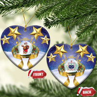 Samoa Christmas Ceramic Ornament Snow Globe With Samoan Santa - Polynesian Pride