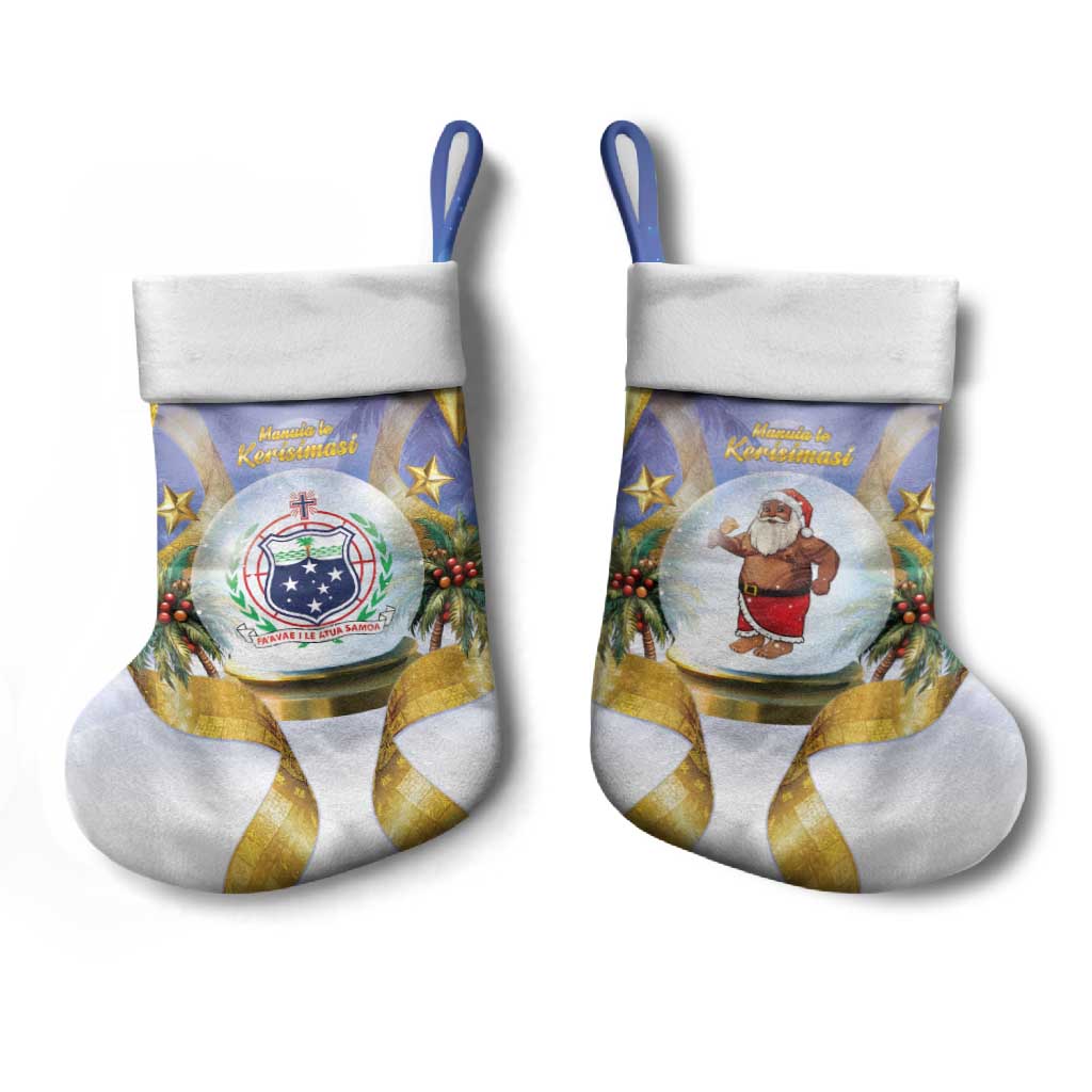 Samoa Christmas Stocking Snow Globe With Samoan Santa - Polynesian Pride