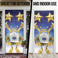 Samoa Christmas Door Cover Snow Globe With Samoan Santa - Polynesian Pride