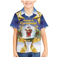 Samoa Christmas Family Matching Mermaid Dress and Hawaiian Shirt Snow Globe With Samoan Santa - undefined