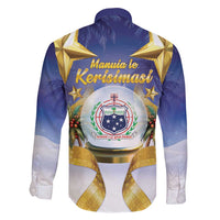 Samoa Christmas Family Matching Off Shoulder Short Dress and Hawaiian Shirt Snow Globe With Samoan Santa - Polynesian Pride