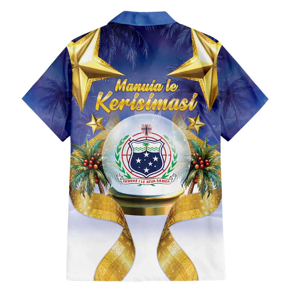 Samoa Christmas Family Matching Puletasi and Hawaiian Shirt Snow Globe With Samoan Santa - Polynesian Pride
