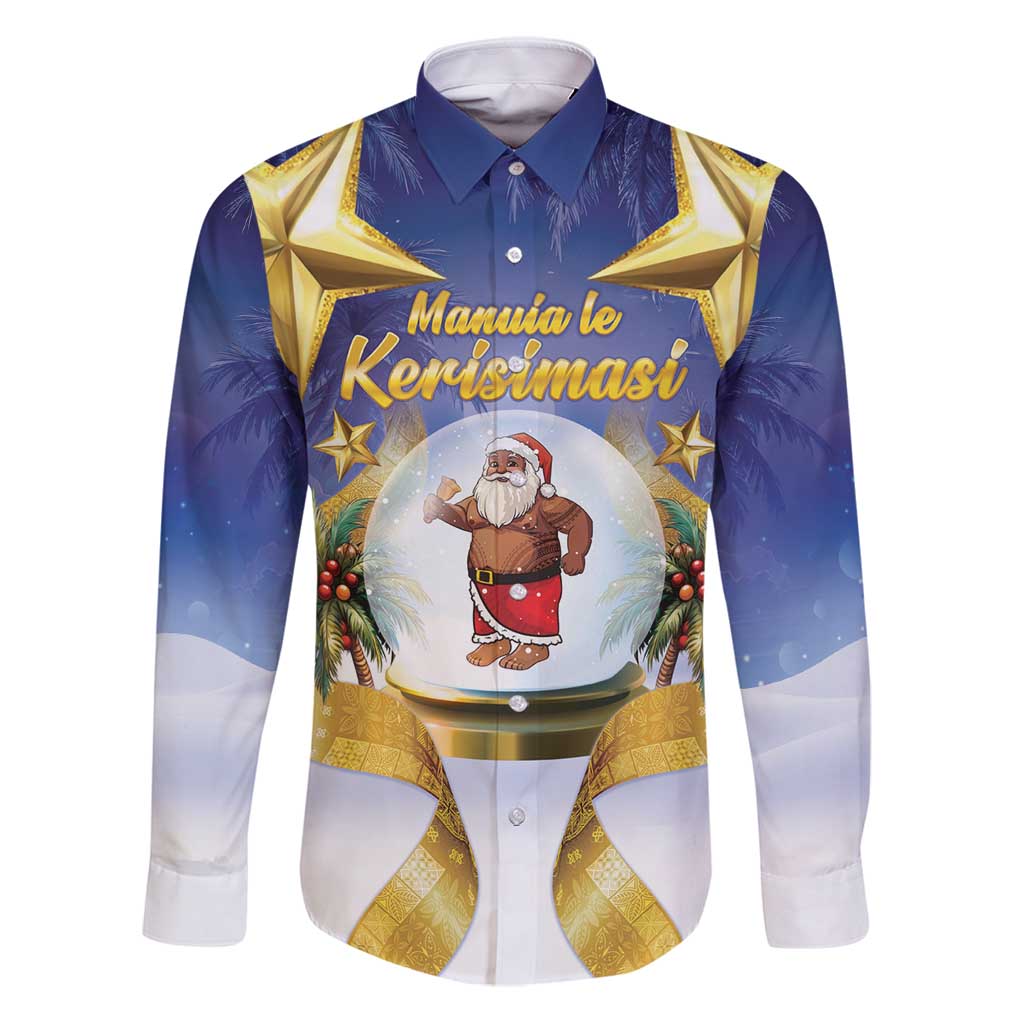 Samoa Christmas Family Matching Puletasi and Hawaiian Shirt Snow Globe With Samoan Santa - Polynesian Pride