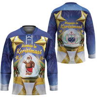 Samoa Christmas Hockey Jersey Snow Globe With Samoan Santa - Polynesian Pride