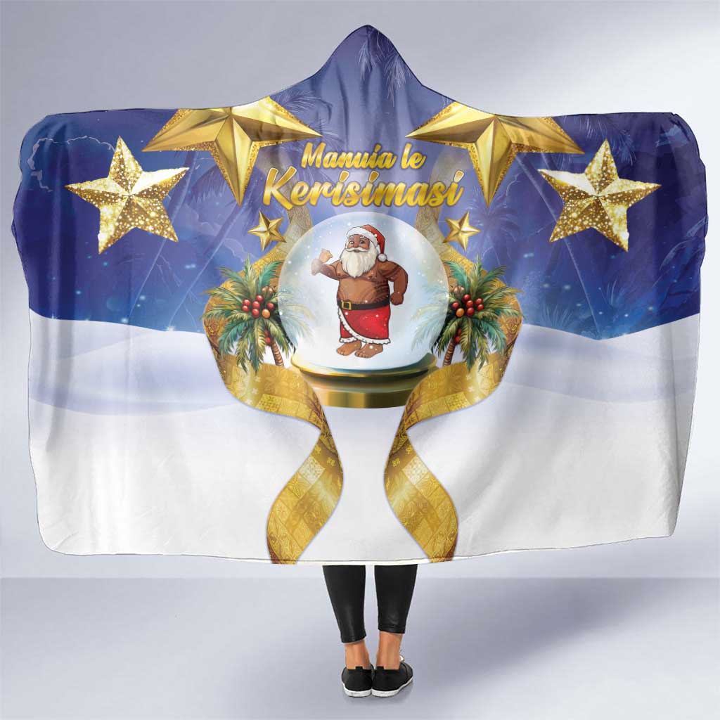 Samoa Christmas Hooded Blanket Snow Globe With Samoan Santa - Polynesian Pride