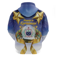 Samoa Christmas Hoodie Snow Globe With Samoan Santa - Polynesian Pride