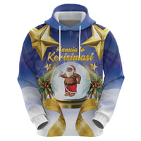 Samoa Christmas Hoodie Snow Globe With Samoan Santa - Polynesian Pride