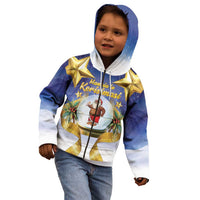 Samoa Christmas Kid Hoodie Snow Globe With Samoan Santa - Polynesian Pride