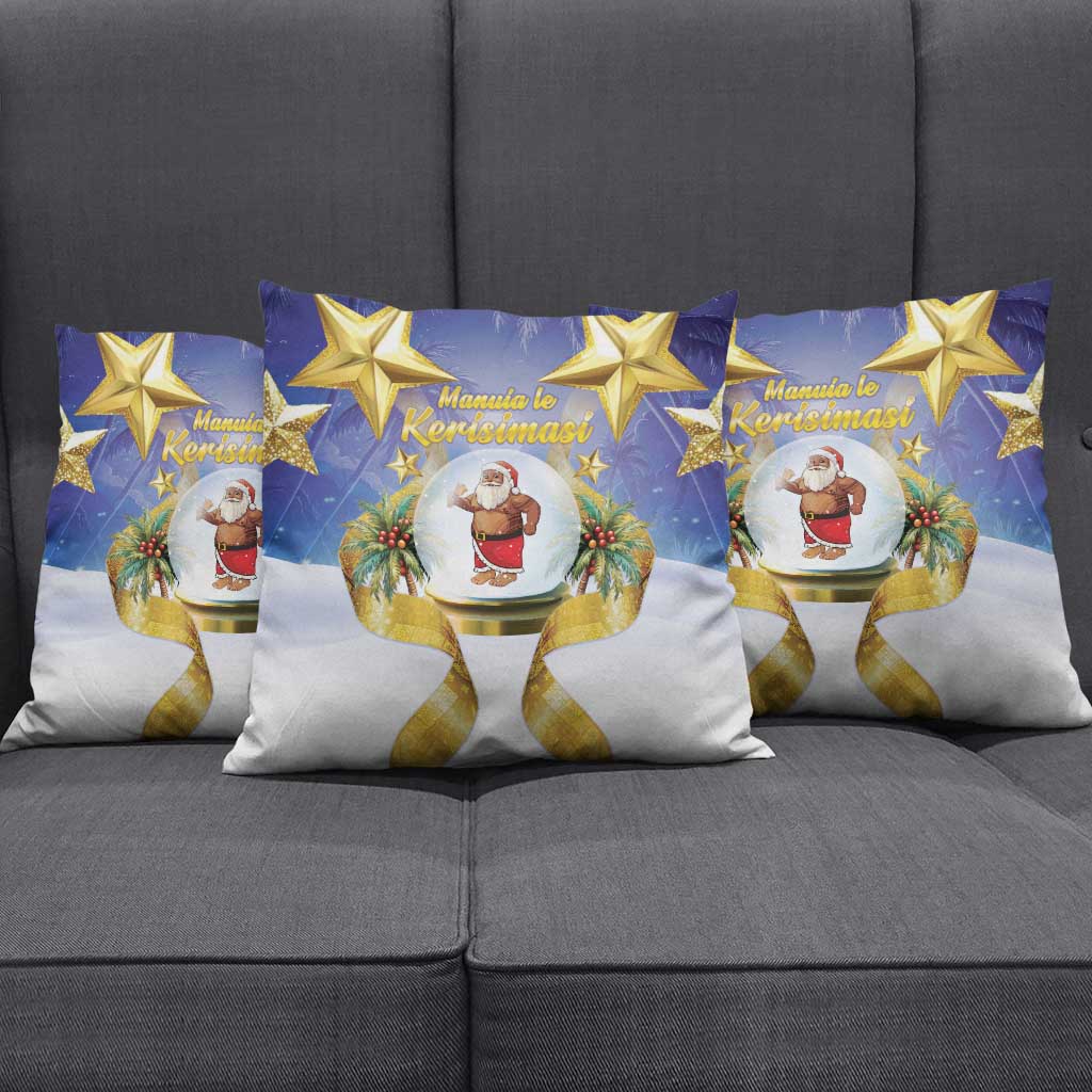 Samoa Christmas Pillow Cover Snow Globe With Samoan Santa - Polynesian Pride