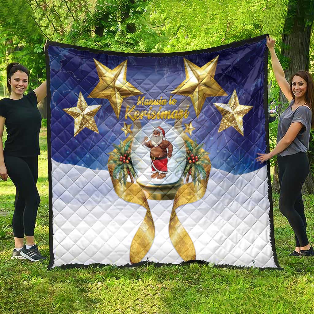 Samoa Christmas Quilt Snow Globe With Samoan Santa - Polynesian Pride