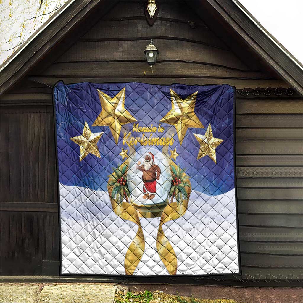 Samoa Christmas Quilt Snow Globe With Samoan Santa - Polynesian Pride