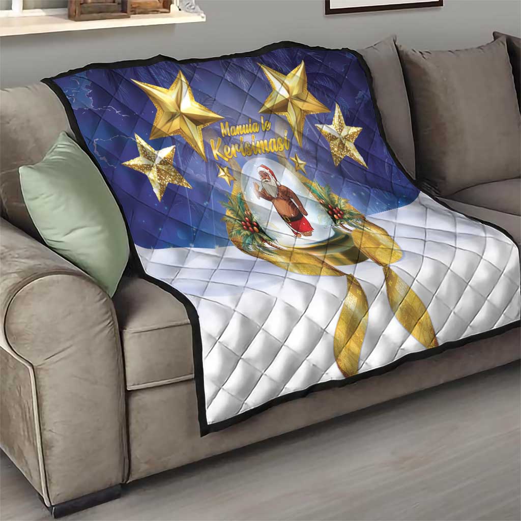 Samoa Christmas Quilt Snow Globe With Samoan Santa - Polynesian Pride