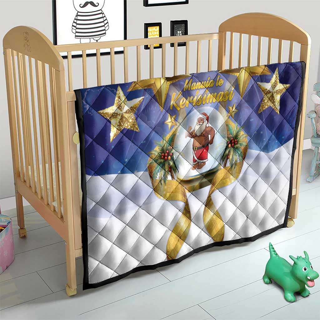 Samoa Christmas Quilt Snow Globe With Samoan Santa - Polynesian Pride