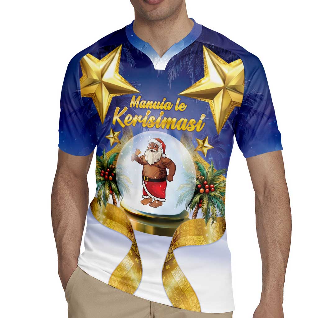 Samoa Christmas Rugby Jersey Snow Globe With Samoan Santa LT05 - Polynesian Pride