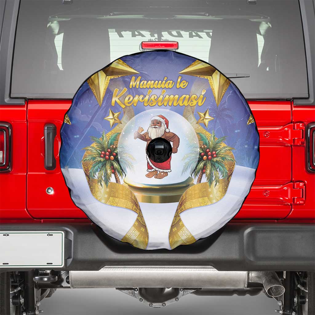 Samoa Christmas Spare Tire Cover Snow Globe With Samoan Santa - Polynesian Pride