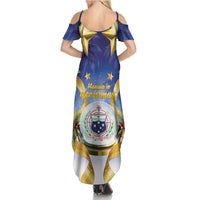 Samoa Christmas Summer Maxi Dress Snow Globe With Samoan Santa - Polynesian Pride