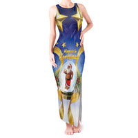 Samoa Christmas Tank Maxi Dress Snow Globe With Samoan Santa - Polynesian Pride