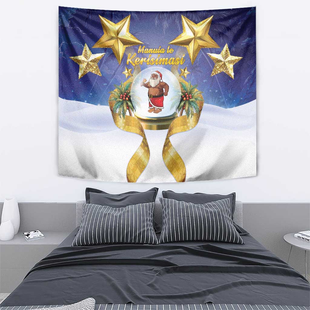 Samoa Christmas Tapestry Snow Globe With Samoan Santa - Polynesian Pride