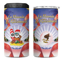 American Samoa Christmas 4 in 1 Can Cooler Tumbler Seashell Santa Beach Vibes - Polynesian Pride