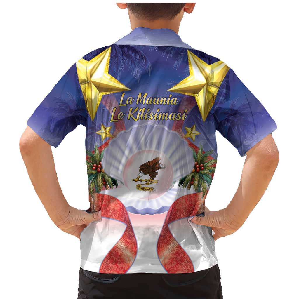 American Samoa Christmas Family Matching Mermaid Dress and Hawaiian Shirt Seashell Santa Beach Vibes - Polynesian Pride