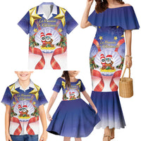 American Samoa Christmas Family Matching Mermaid Dress and Hawaiian Shirt Seashell Santa Beach Vibes - Polynesian Pride