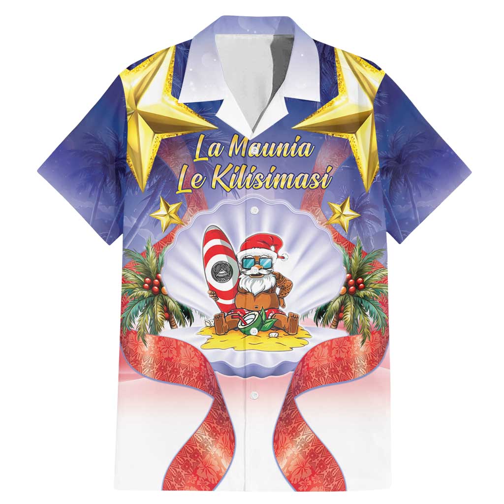American Samoa Christmas Family Matching Mermaid Dress and Hawaiian Shirt Seashell Santa Beach Vibes - Polynesian Pride