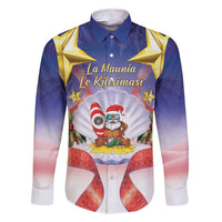 American Samoa Christmas Family Matching Short Sleeve Bodycon Dress and Hawaiian Shirt Seashell Santa Beach Vibes - Polynesian Pride