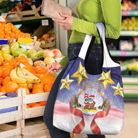 American Samoa Christmas Grocery Bag Seashell Santa Beach Vibes - Polynesian Pride