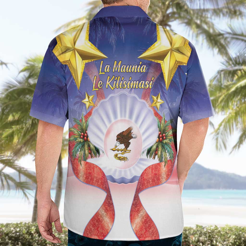American Samoa Christmas Hawaiian Shirt Seashell Santa Beach Vibes - Polynesian Pride